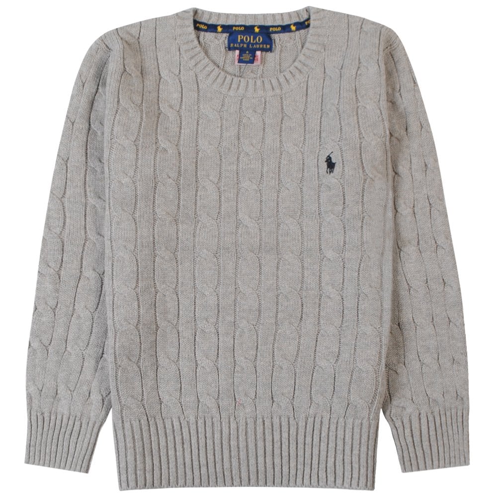 Ralph Lauren Boy's Knitted Jumper Grey - GREY S (8 YEARS)