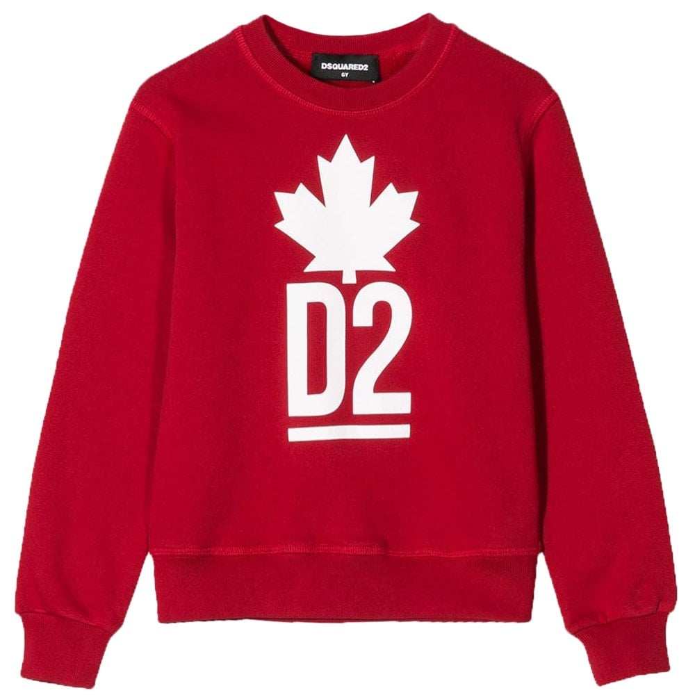 DSquared2 Boys Maple Leaf D2 Sweatshirt Red - RED 10Y