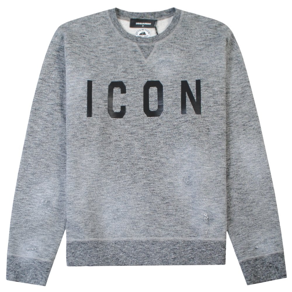 DSquared2 Men's ICON Logo Sweatshirt Grey - GREY L