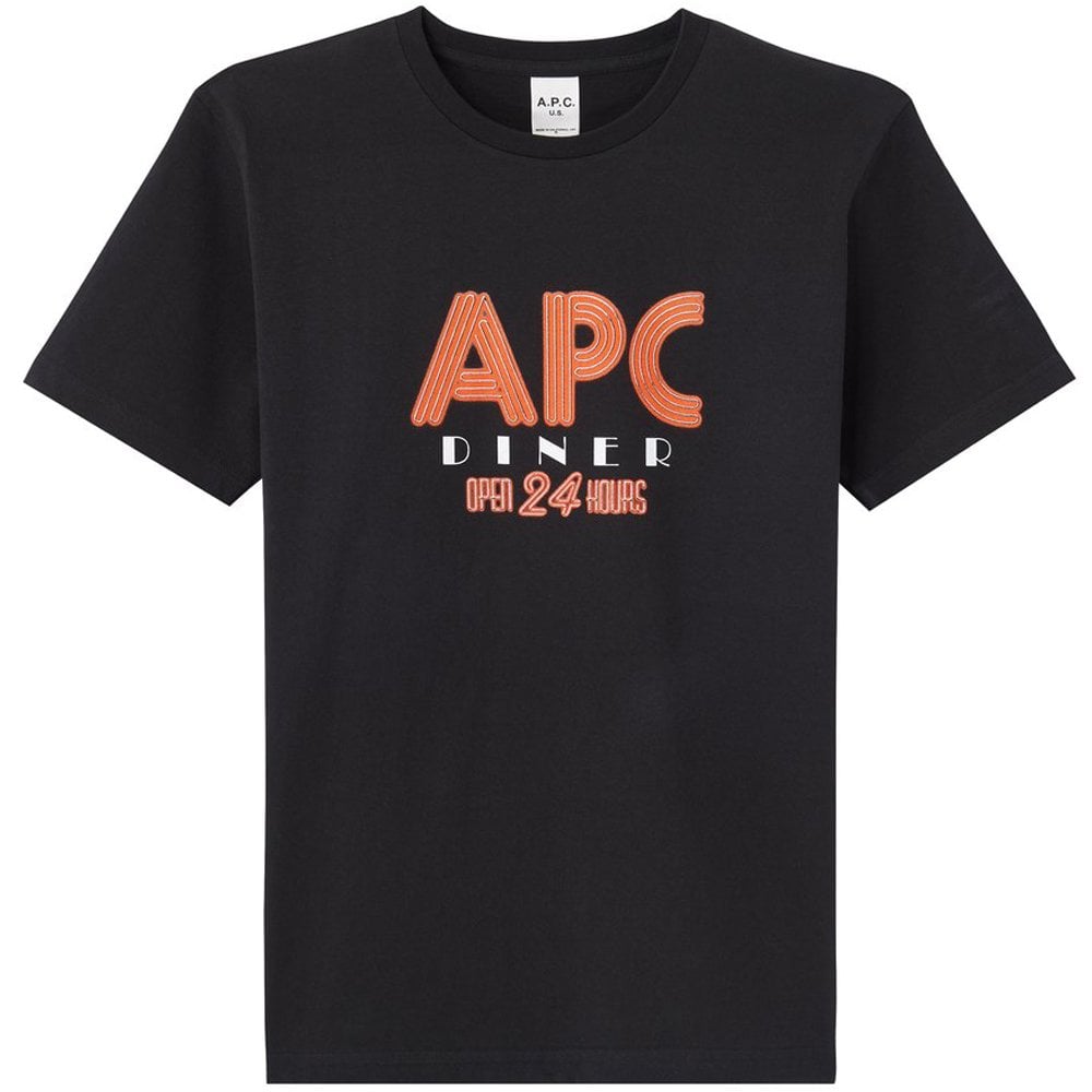 A.P.C Men's Diner Graphic Print T-Shirt Black - S BLACK Mens