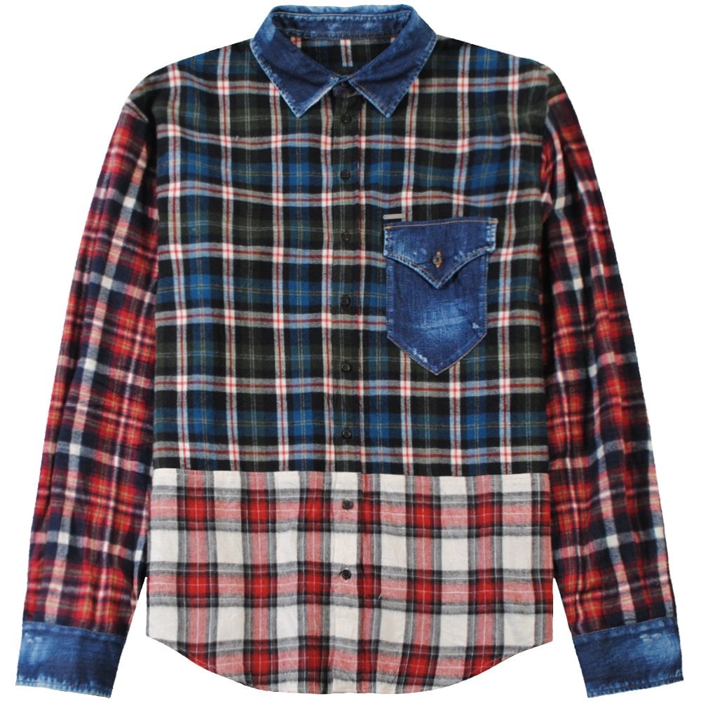 DSquared2 Men's Check Patterned Shirt Multicoloured - MULTI