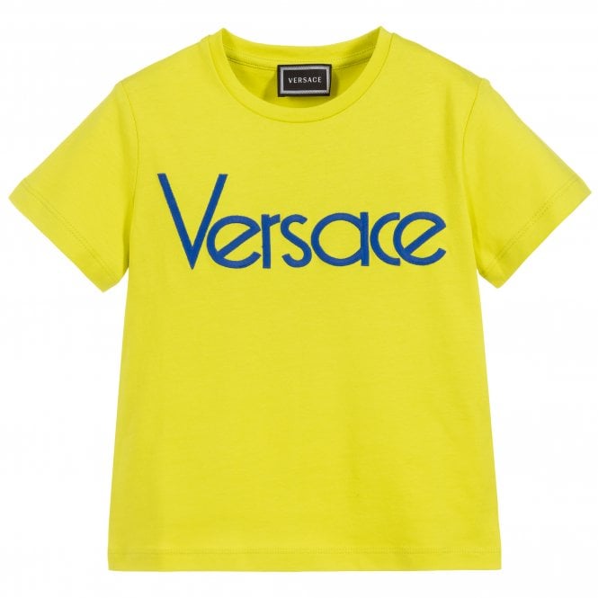 Young Versace Boys Logo Print T-Shirt Yellow - YELLOW 8Y