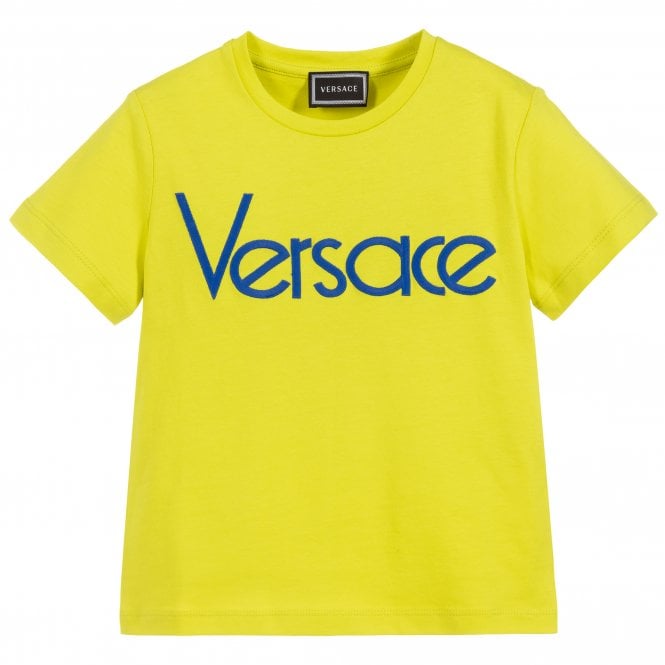 Young Versace Boys Logo Print T-shirt Yellow 12Y