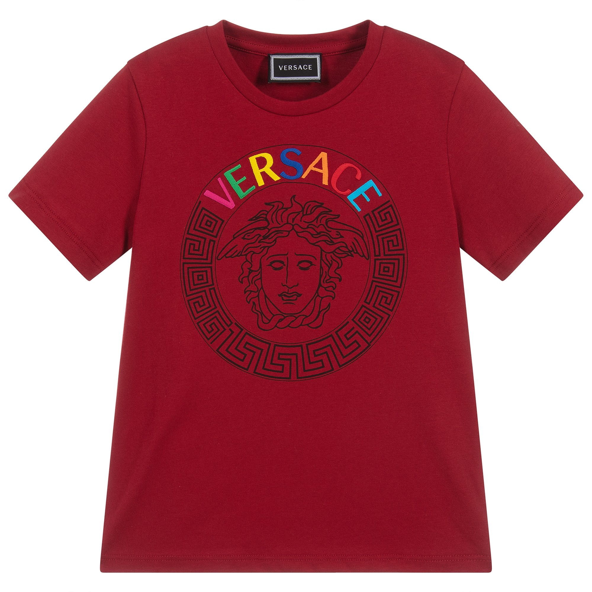 Young Versace Boys Medusa Logo Print T-Shirt Red - RED 8Y