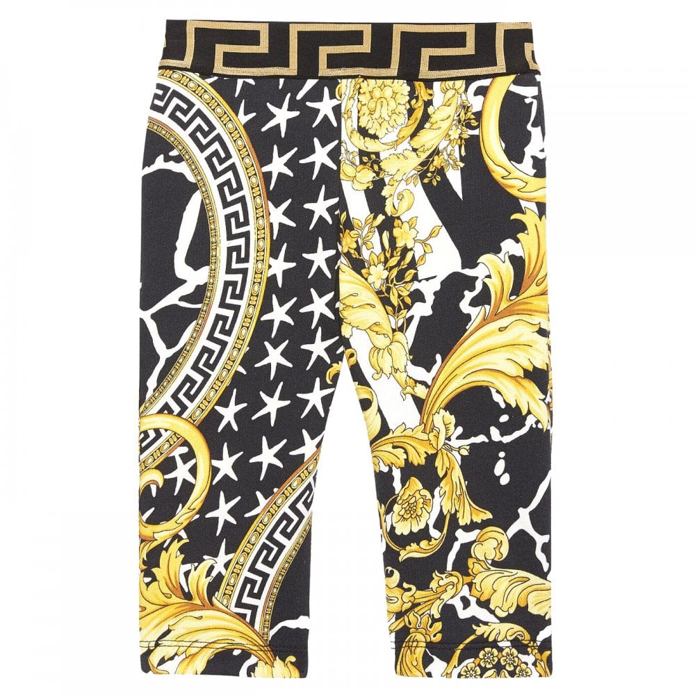 young versace baby boys all-over print joggers multi-coloured black 9-12 months