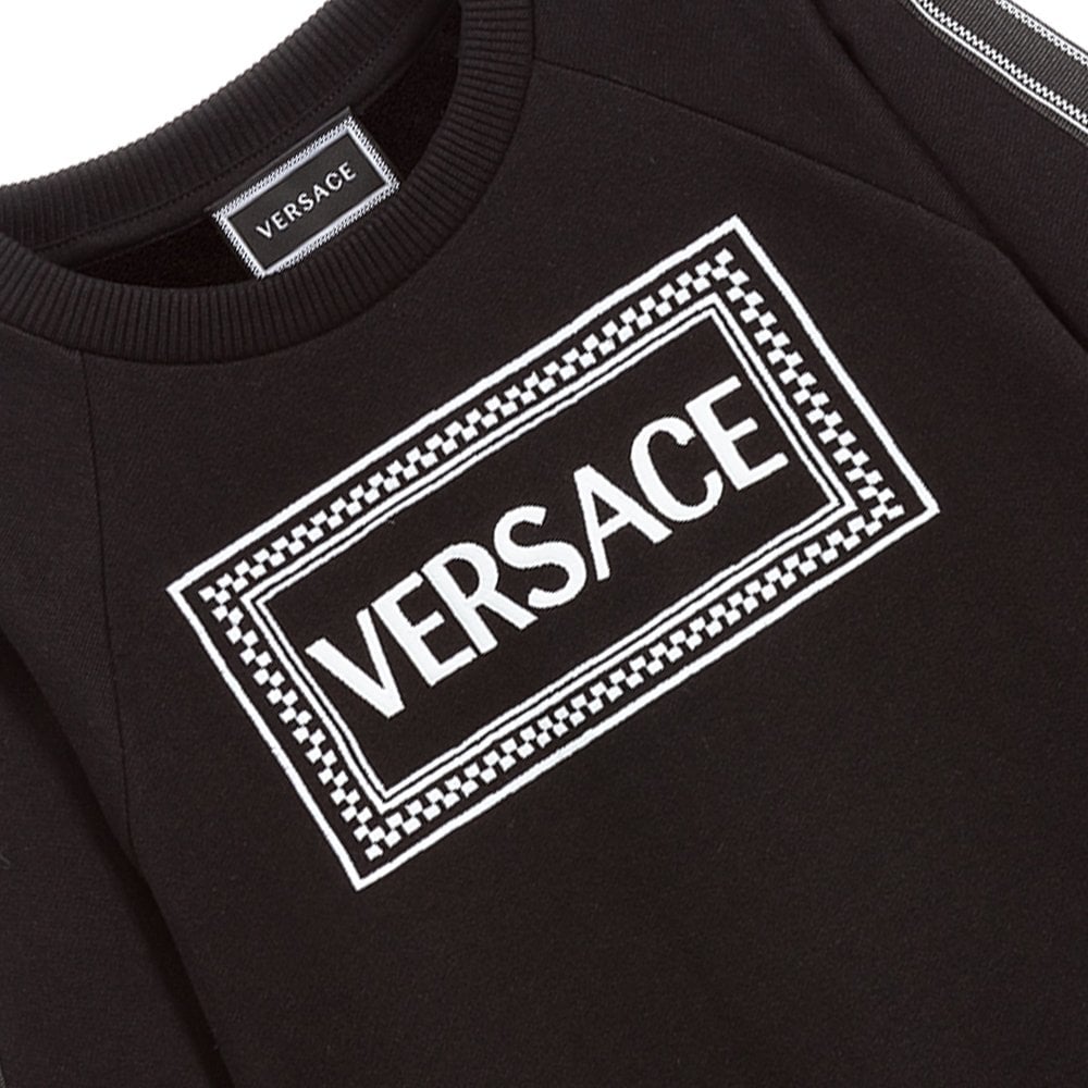 Young Versace Boy Logo Print Tracksuit Black 12Y