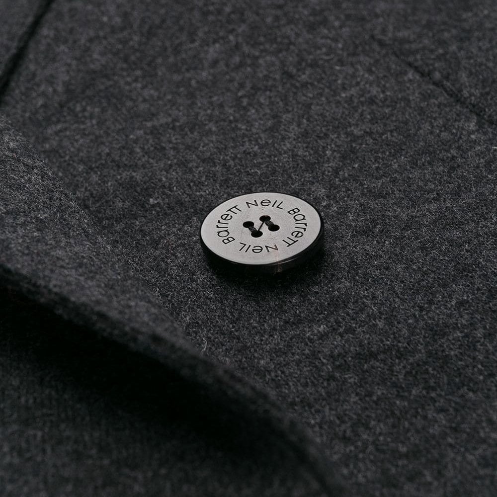 Neil Barrett Men's Double Breasted Wool Great Jacket Grey XL