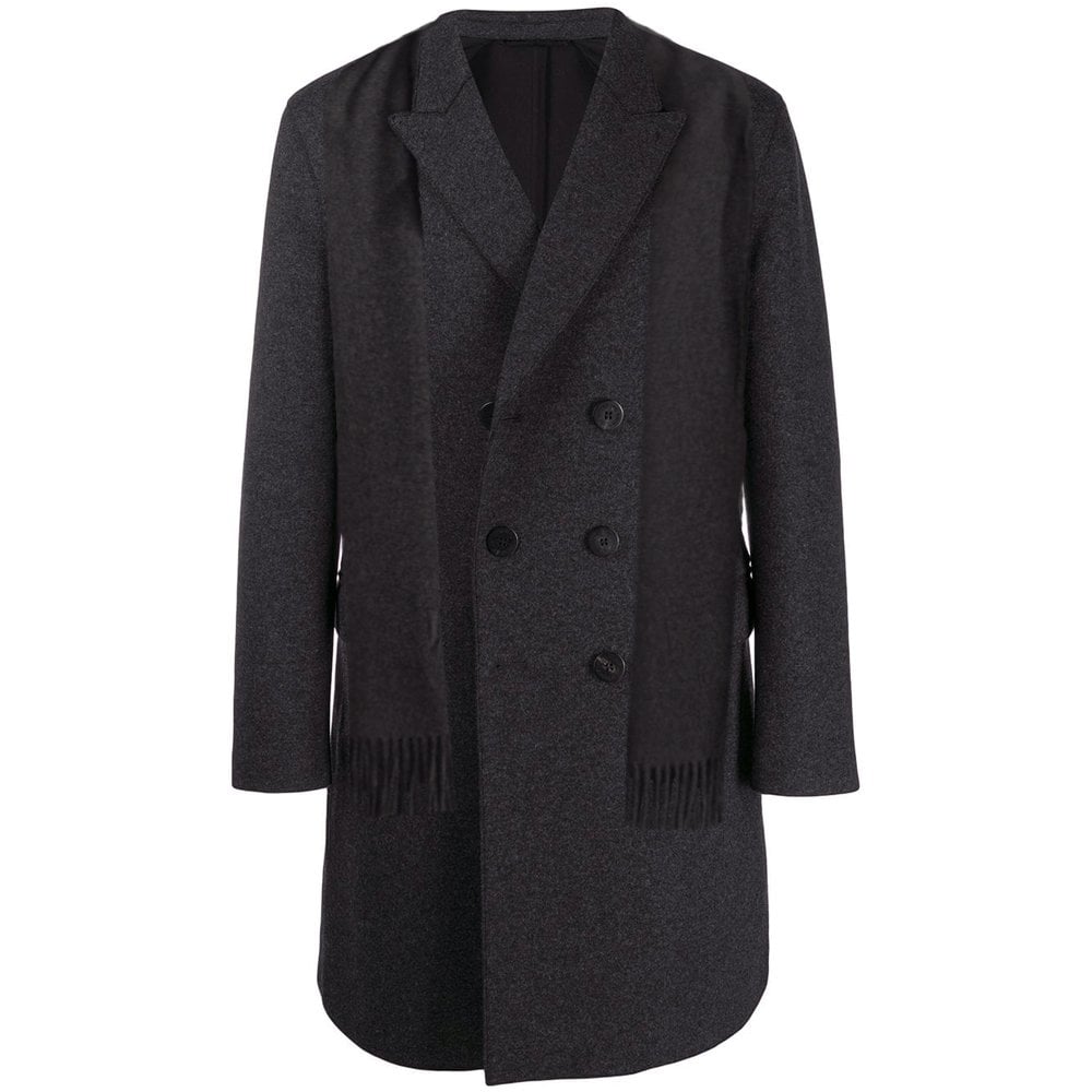 Neil Barrett Men's Double Breasted Wool Great Jacket Grey - GREY XL