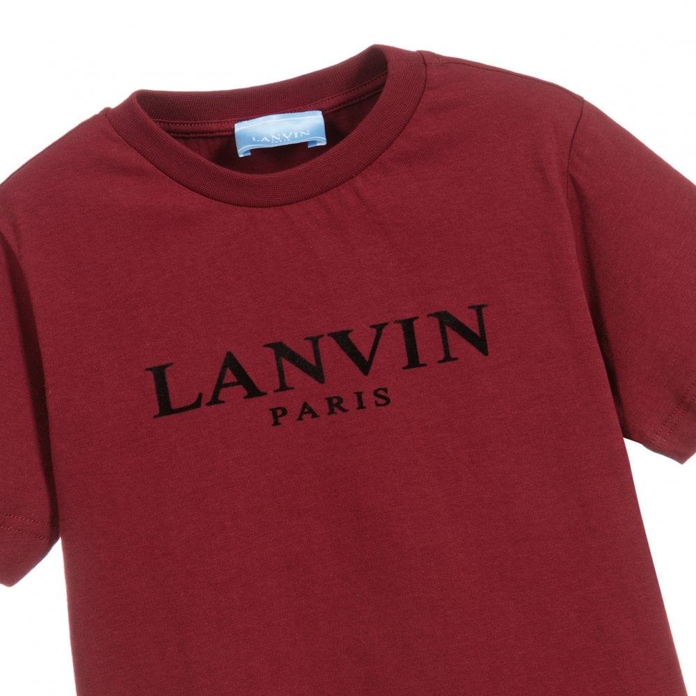 Lanvin Paris Boys Logo T-shirt Burgundy 12Y