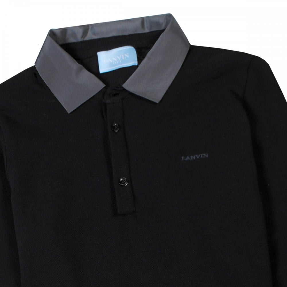 Lanvin Paris Boys Long Sleeve Polo Black 8Y