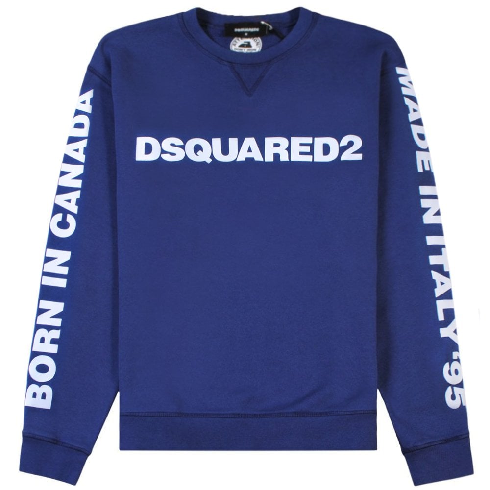 DSquared2 Men's Arm Logo Sweatshirt Blue - BLUE XL