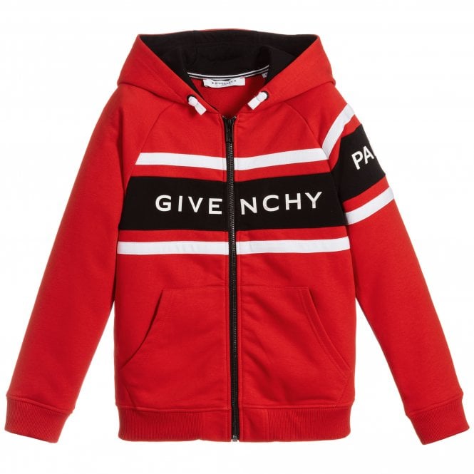 Givenchy Boys Logo Zip-up Hoodie Red - 6Y RED