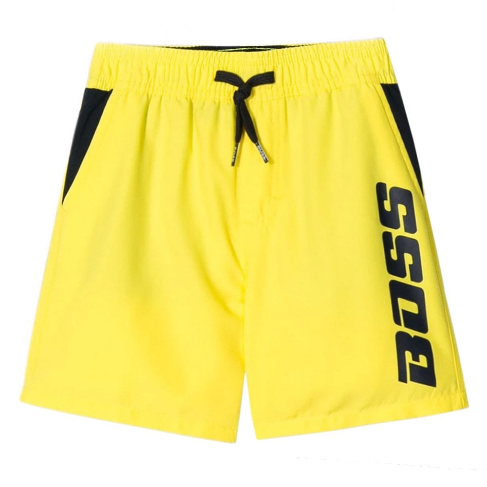 Hugo Boss Boys Logo Swimshorts Yellow 14Y