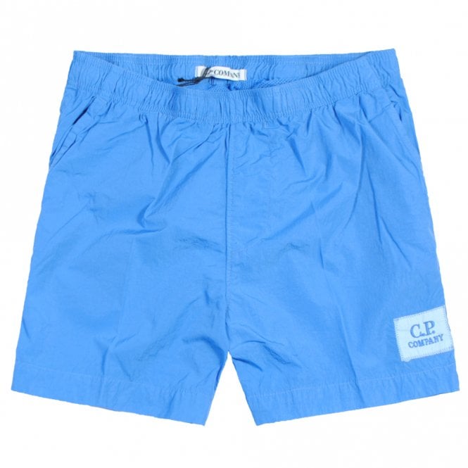 C.P Company Boys Logo Patch Swimshorts Blue 4Y Grey