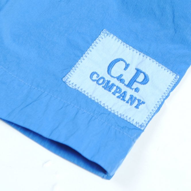 C.P Company Boys Logo Patch Swimshorts Blue 4Y Grey