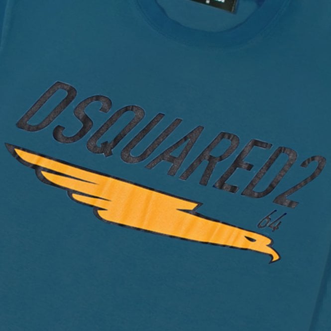 Dsquared2 Men's Graphic Print 64 T-shirt Blue L