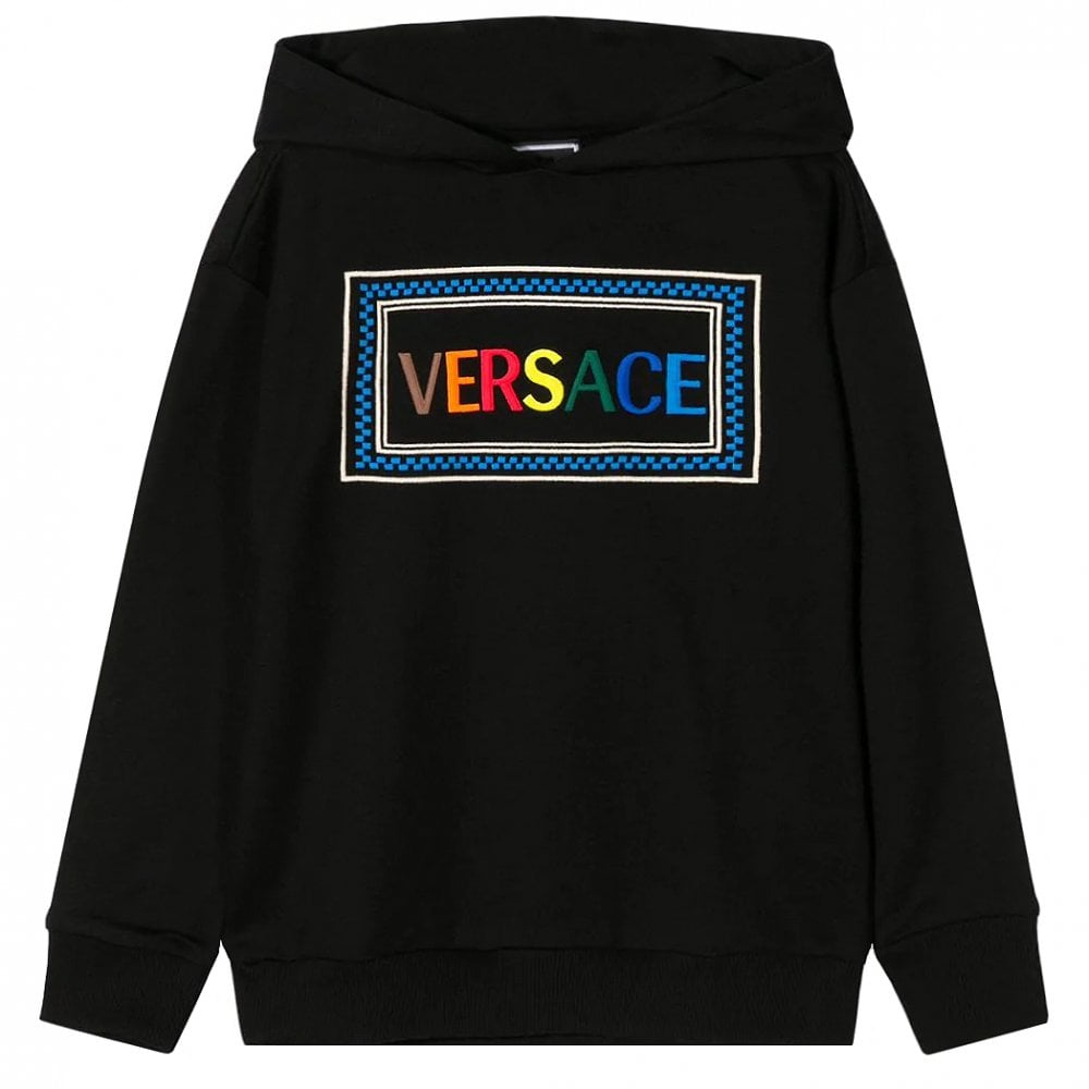 Young Versace Boys Logo Embroidered Hoodie Black 8 Years - 2024 ❤️  CooperativaShop ✓