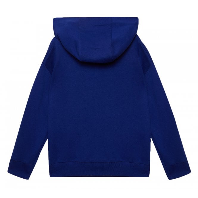 Young Versace Boys Logo Embroidered Hoodie Blue 12Y