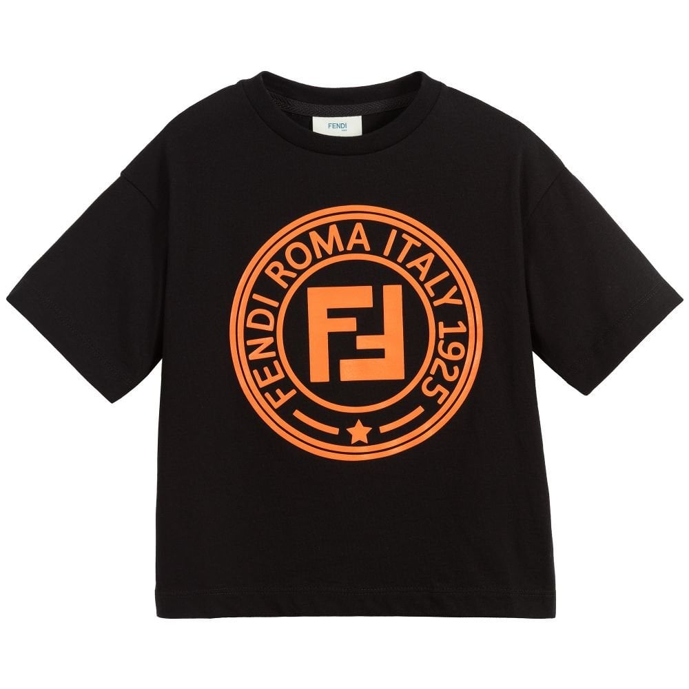 Fendi Boys Logo T-shirt Black - BLACK 8Y