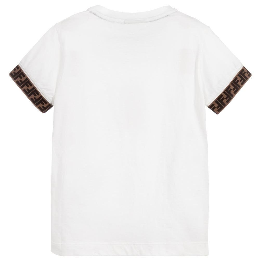 Fendi Boys Trim T-Shirt White - WHITE 8Y