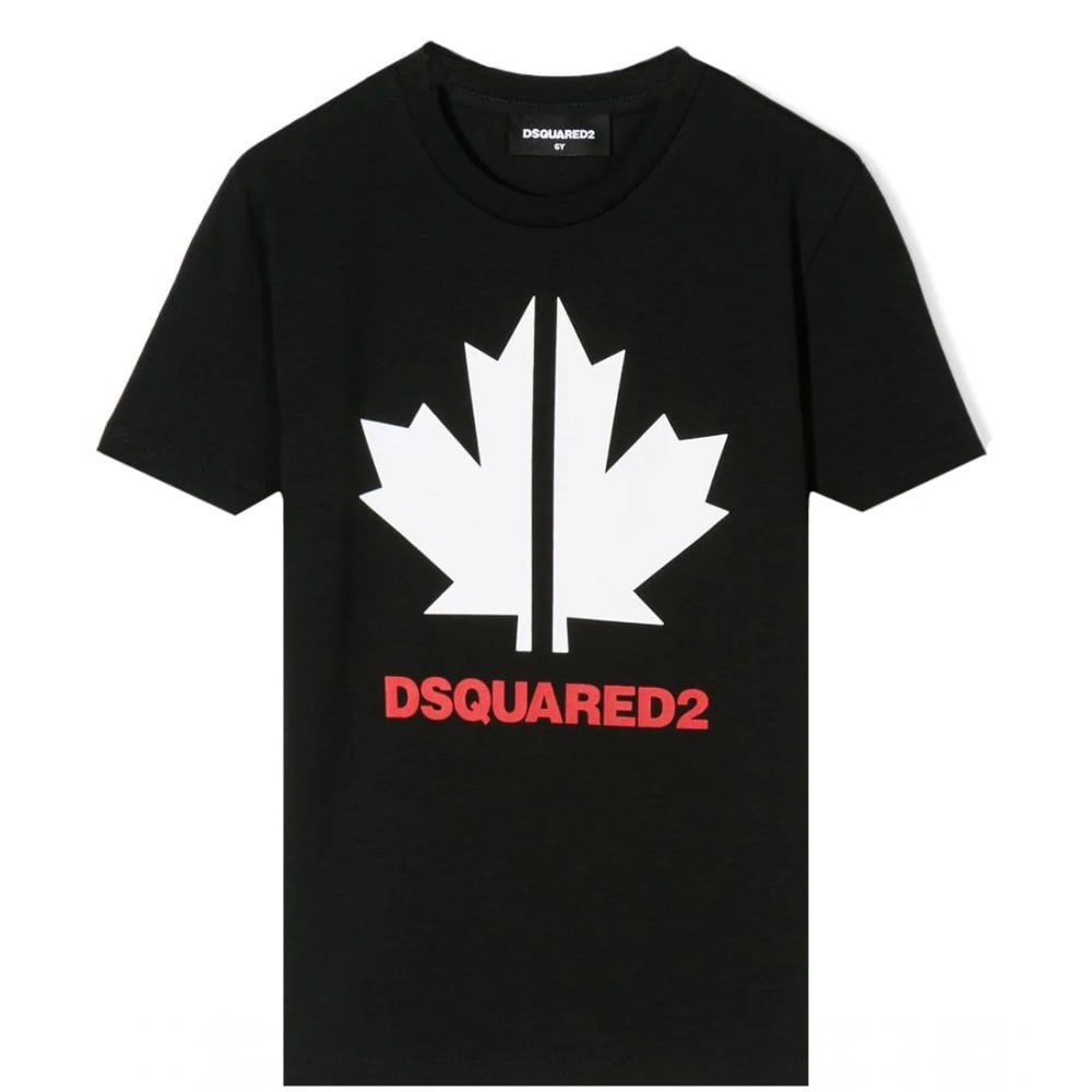 Dsquared2 Boys Sport Maple Leaf T-shirt Black 10Y - 2023
