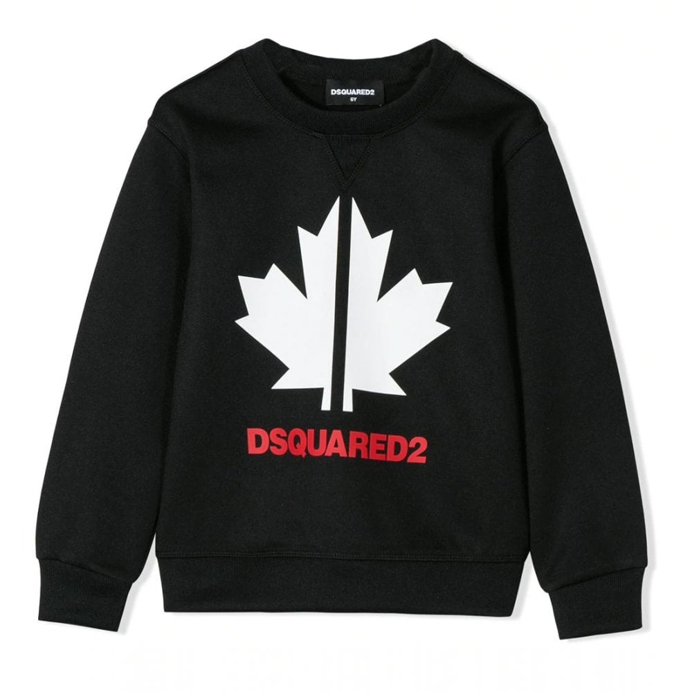 Dsquared2 Boys Maple Leaf Sweatshirt Black - BLACK 14Y