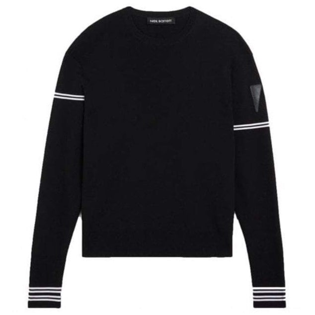 Neil Barrett Men's Stripe Techno Knit Black - BLACK S