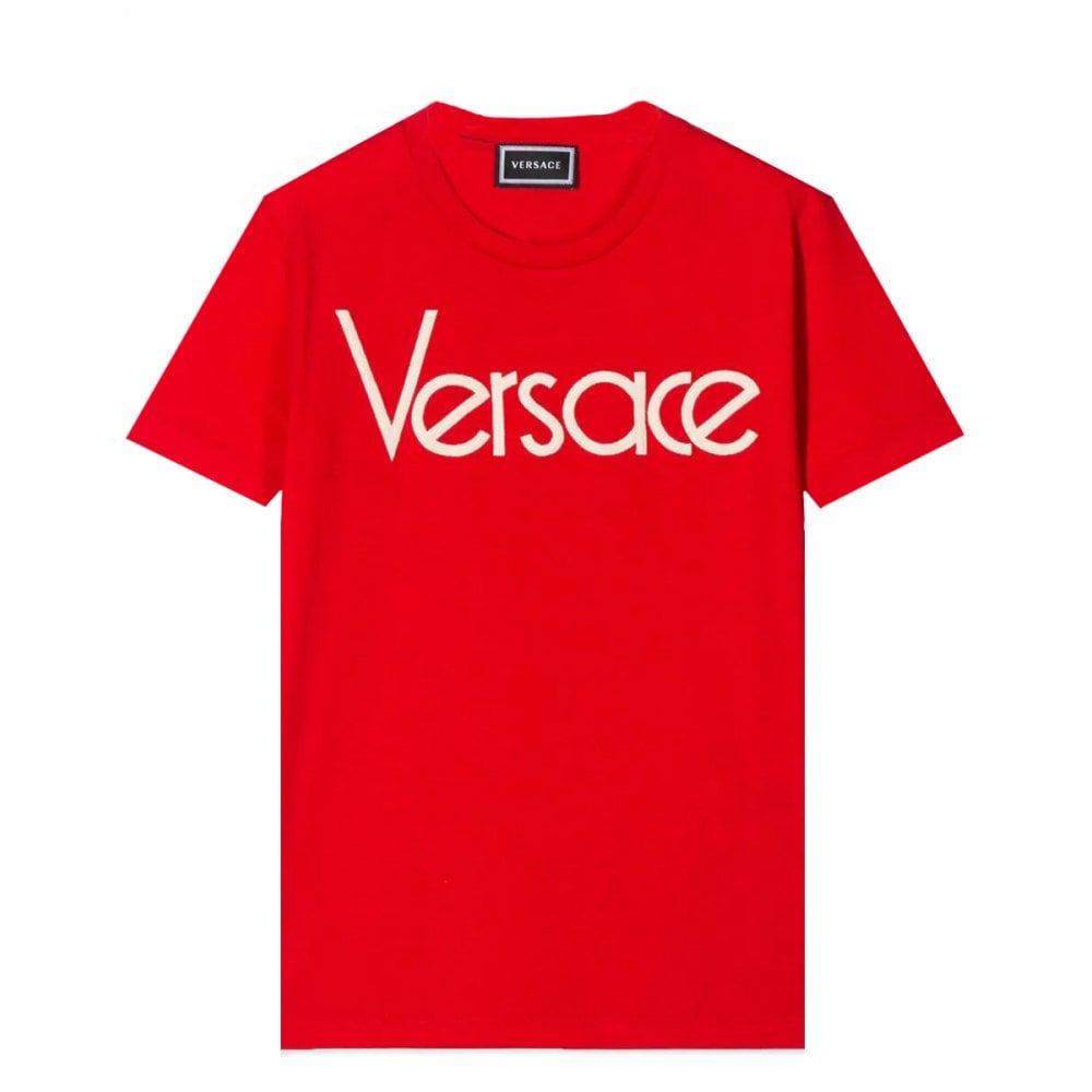 white and red versace t shirt