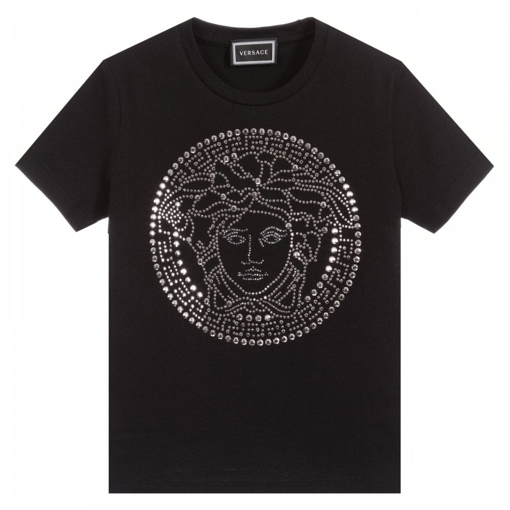 Versace Boys Studded Medusa T-shirt Black 6Y