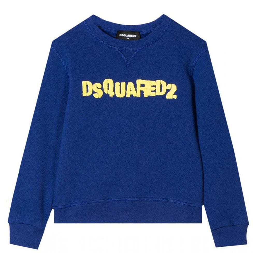 Dsquared2 Boys Stamped Crewneck Sweatshirt Blue - BLUE 10Y