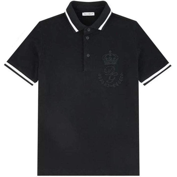 Dolce & Gabbana Boys Cotton Polo Black 10Y