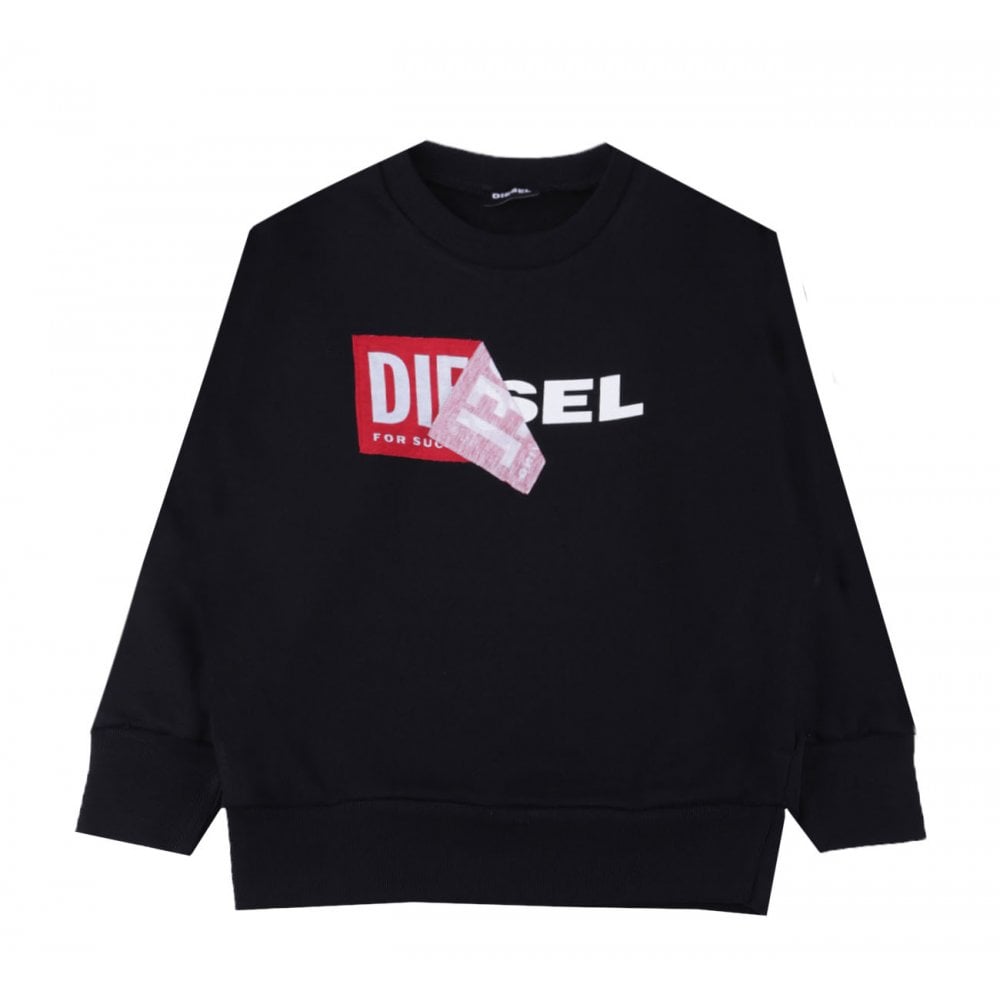 Diesel Boys Black Cotton Sweater Black - BLACK 4Y