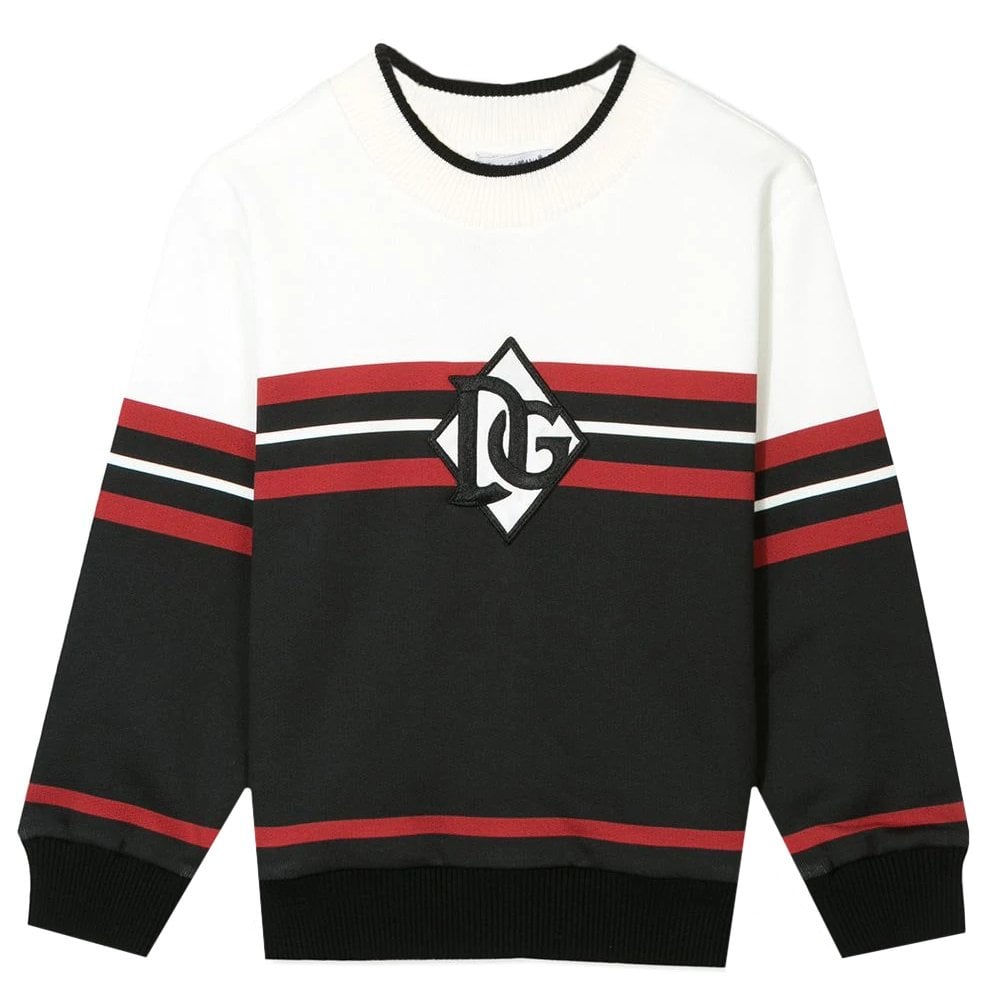 Dolce & Gabbana Boys Striped Print Sweatshirt Multicoloured Multi Coloured 12Y