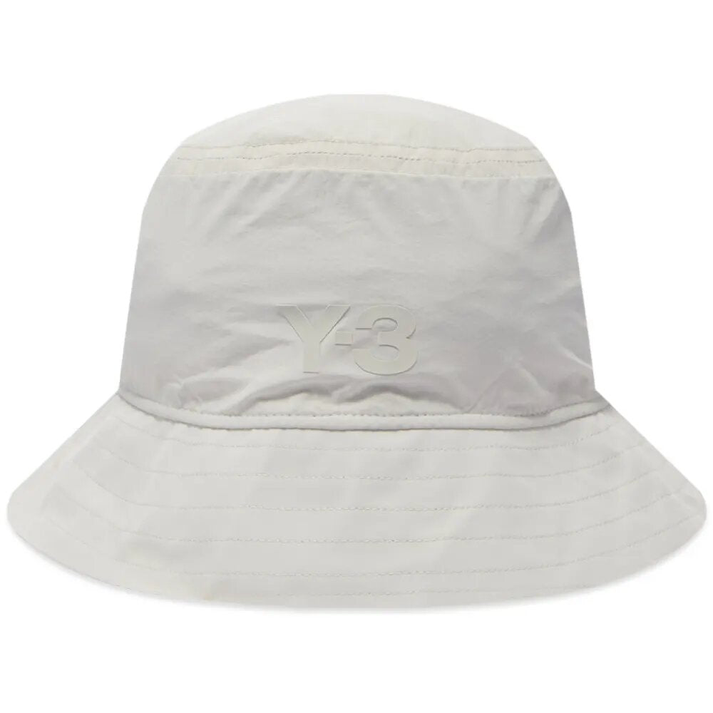 Y-3 Men's Nylon Logo Bucket Hat White - ONE SIZE WHITE