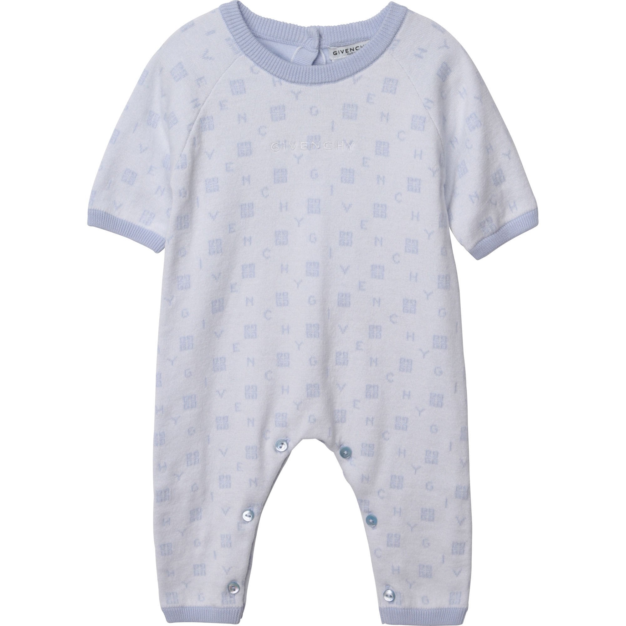 Givenchy Baby Boys Cotton Babygrow Blue 12M