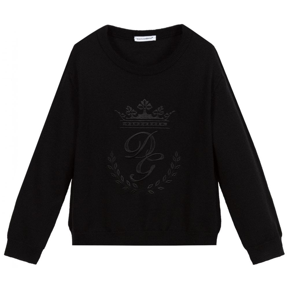 Dolce & Gabbana Boys Wool Knitwear Black 10Y