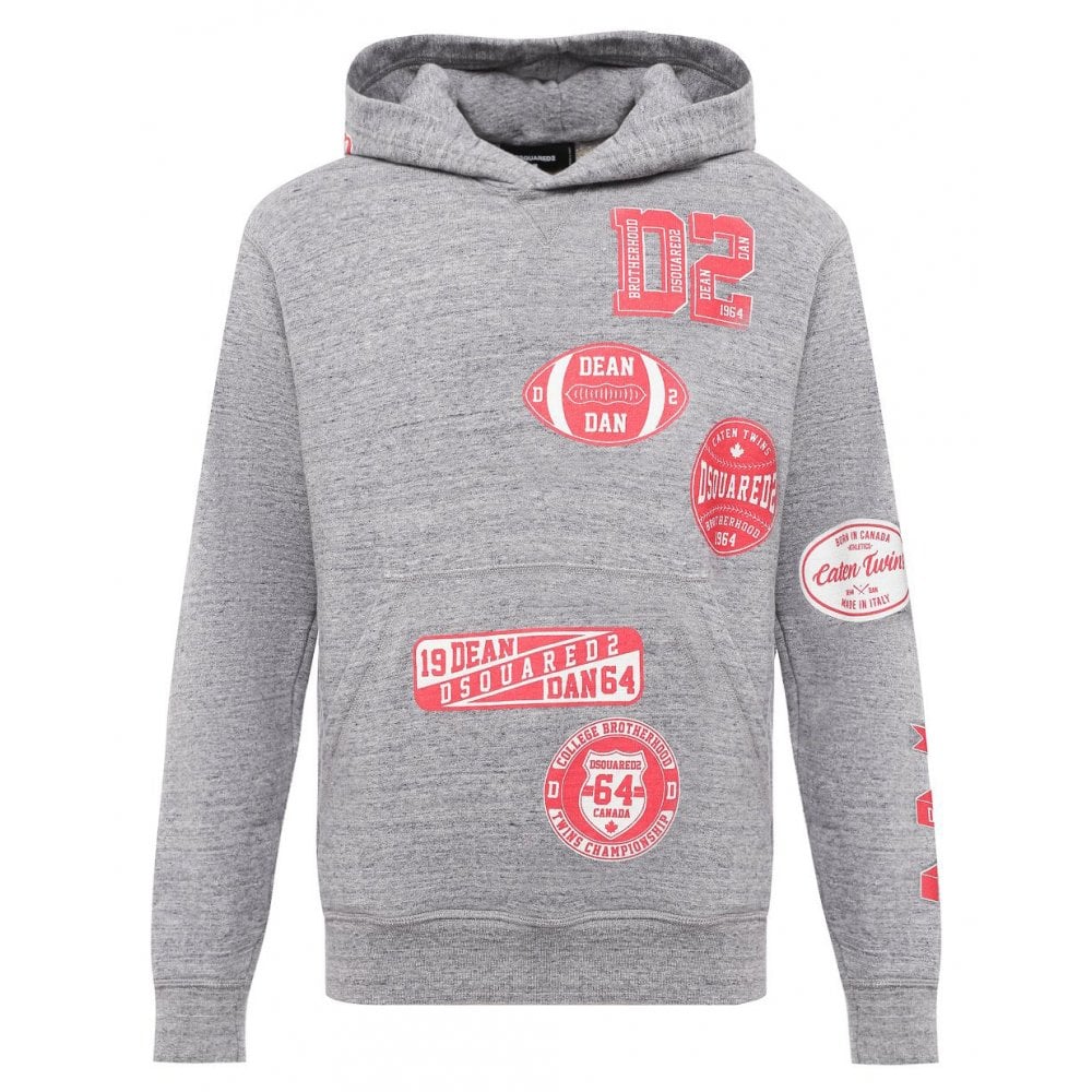 Dsquared2 Men's Team Hoodie Grey - GREY SMALL