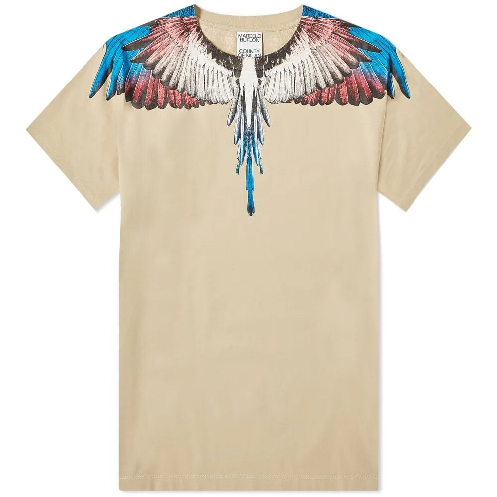 Marcelo Burlon Men's Wings T-Shirt Beige - BEIGE L