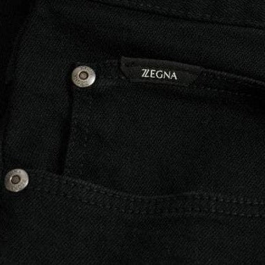 Z Zegna Men's Stretch Cotton Denim Jeans Black 32 30