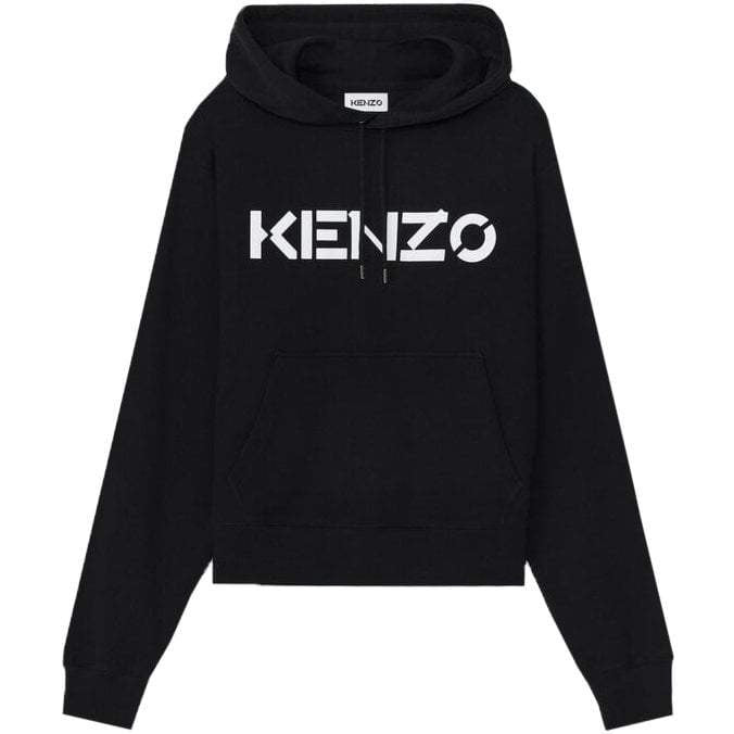 Kenzo Men's Logo Print Hoodie Black - BLACK S