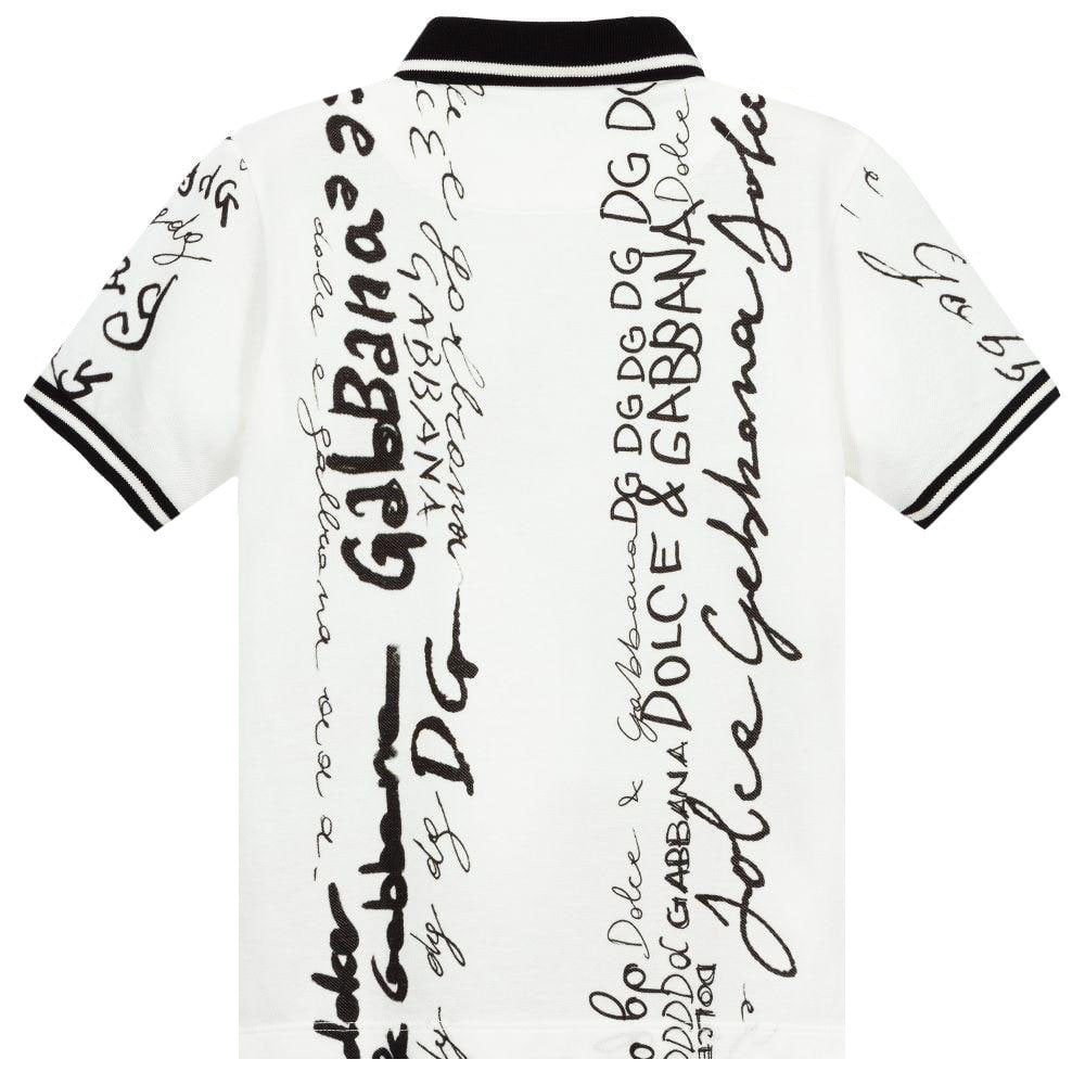 Dolce & Gabbana Boys Logo Signature Polo White 4Y