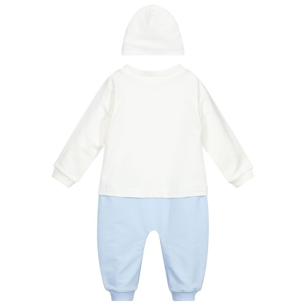 Versace Boys Babygrow Gift Set White & Blue 12M