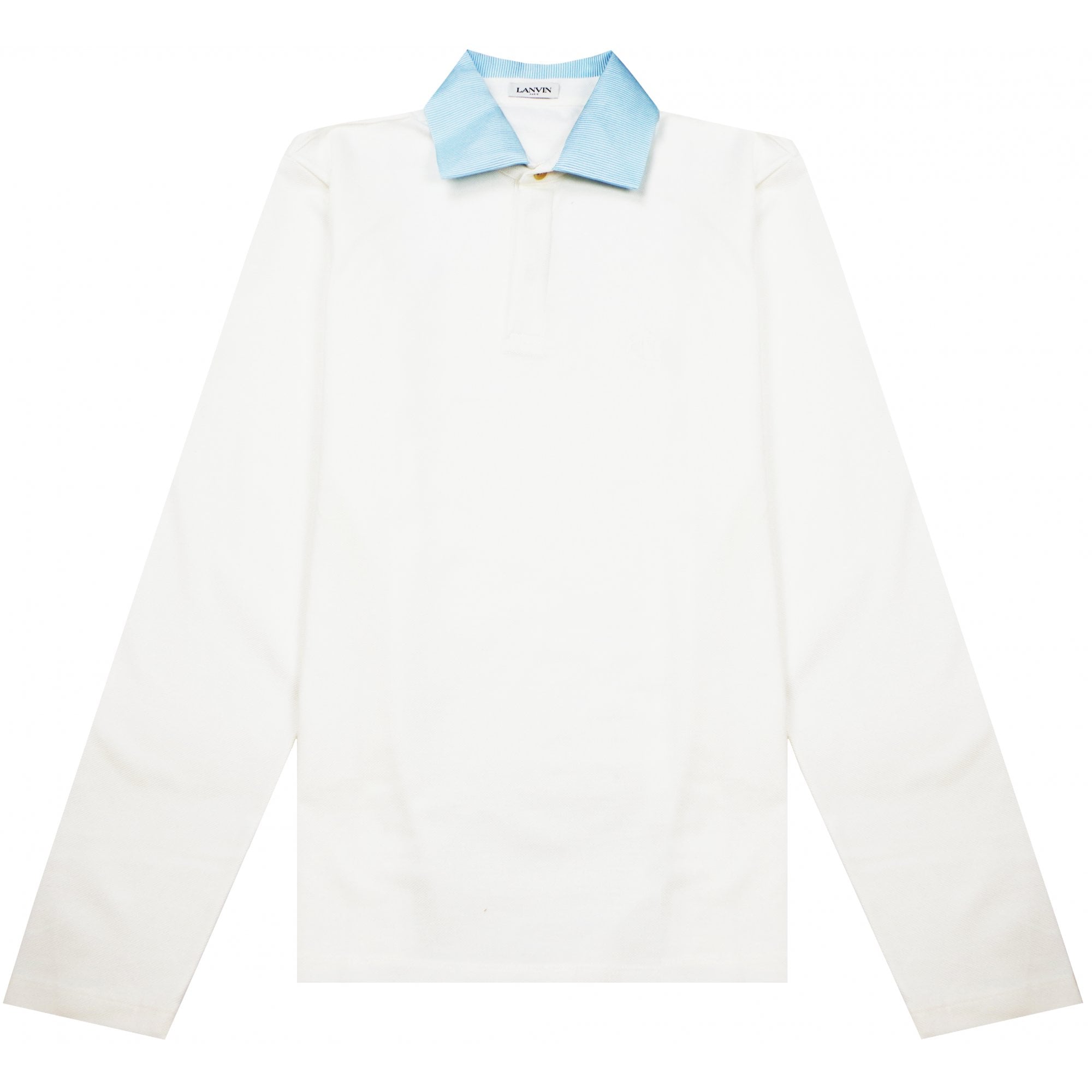 Lanvin Men's Long Sleeve Polo White L