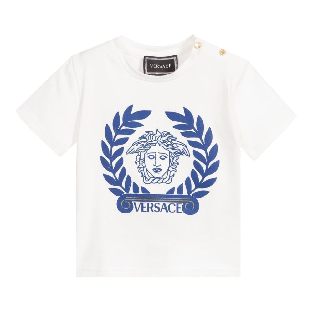 Versace Baby Boys Cotton Logo T-shirt White - WHITE 6M