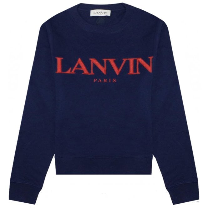 Lanvin Men's Embroidered Sweater Navy - S NAVY