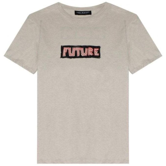 Neil Barrett Men's Future Print T-shirt Cream Extra Large