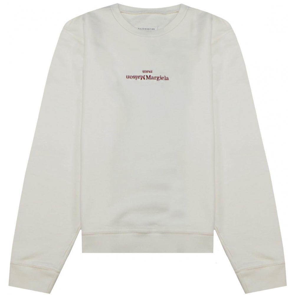 Maison Margiela Men's Embroidered Sweater White - WHITE XS