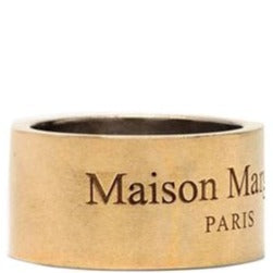 Maison Margiela Men's Engraved Logo Ring Gold Medium