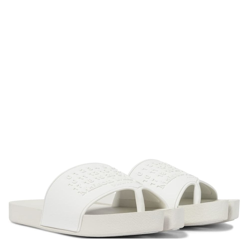 Maison Margiela Men's Embossed Tabi Sliders White 6