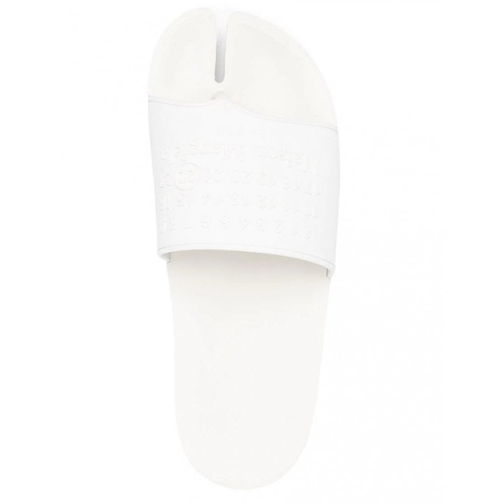 Maison Margiela Men's Embossed Tabi Sliders White 6